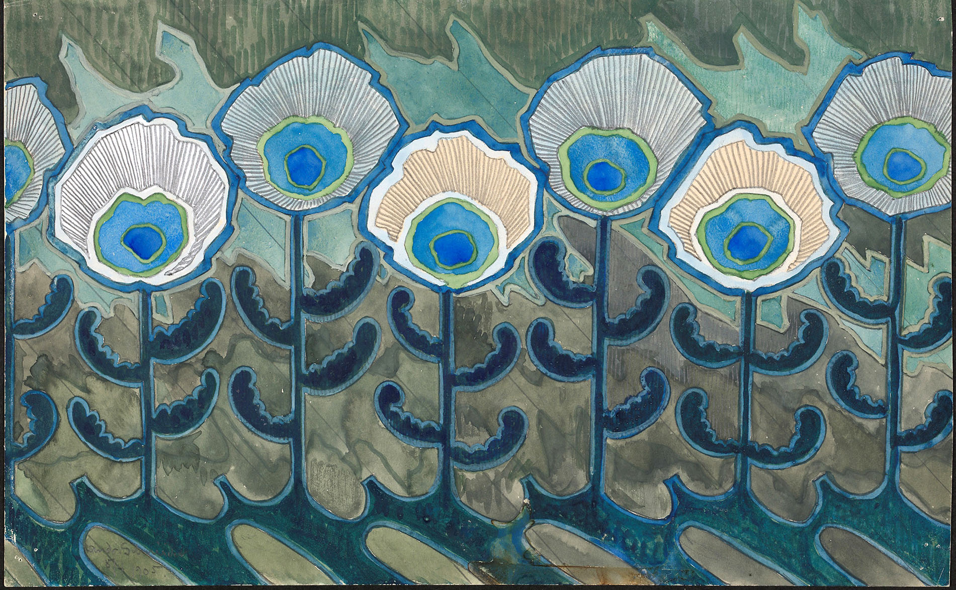 Peacock pattern, 1909.