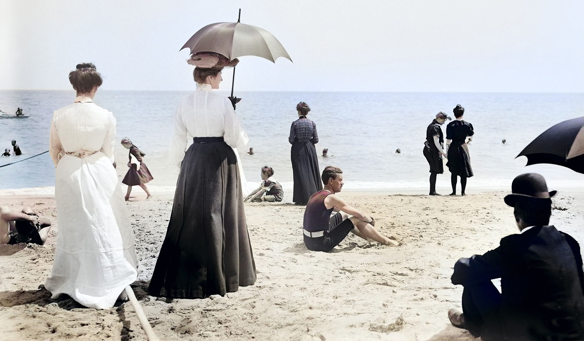 Beachgoers enjoying the Beach
