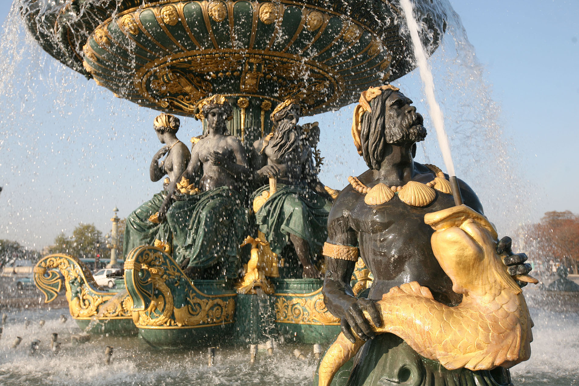 France, Paris 8e, place de la concorde, fontaine des mers,