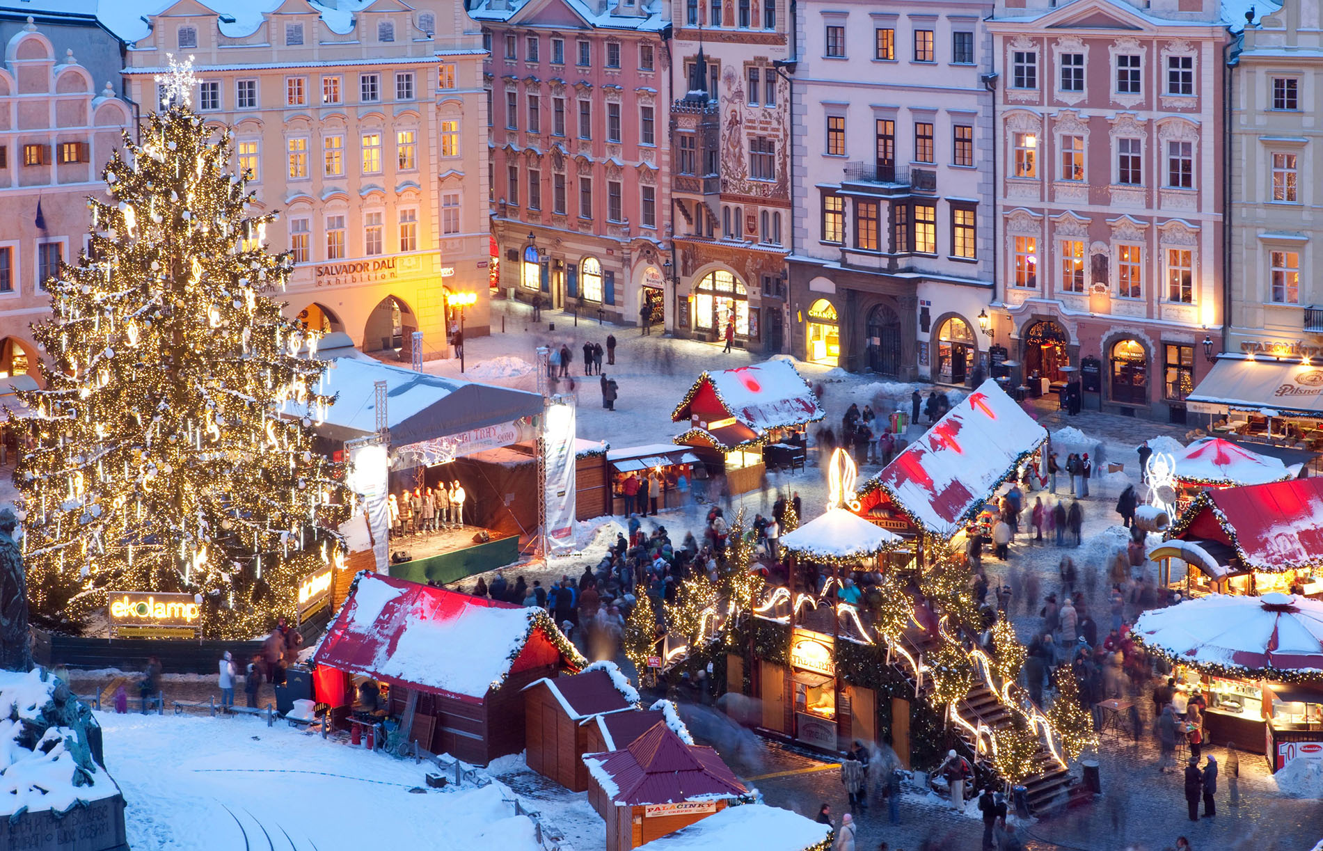 czech republic, prague - christmas market at the old town square
