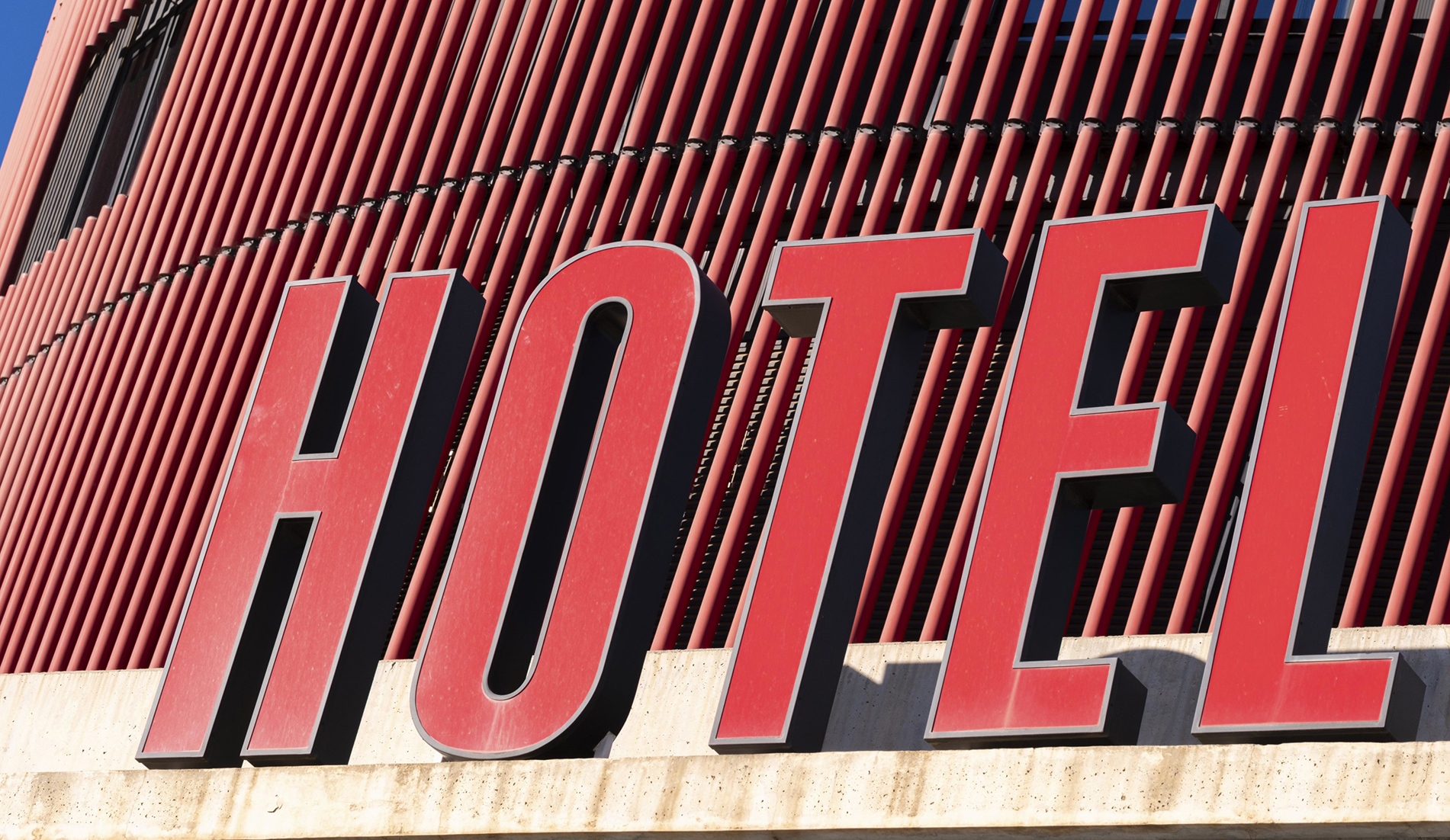 Hotel sign in a contemporary modern style