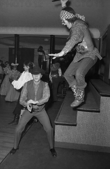 Fancy-dress party at the Golf-Drouot, 1964