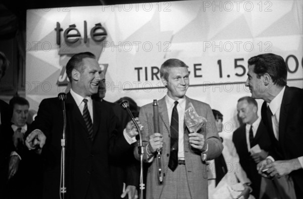 Jacques Sallebert, Steve McQueen and Gilbert Bécaud, 1963