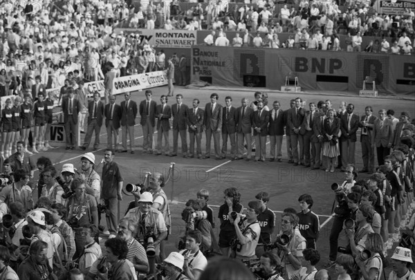 Trophy ceremony at the 1984 French Open