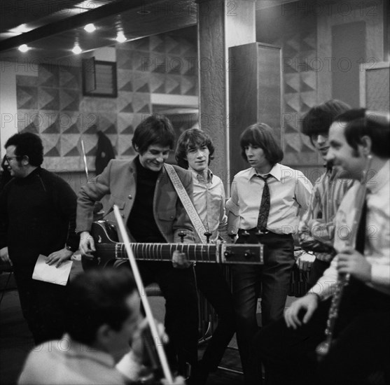 Les Problèmes during a recording session, 1967