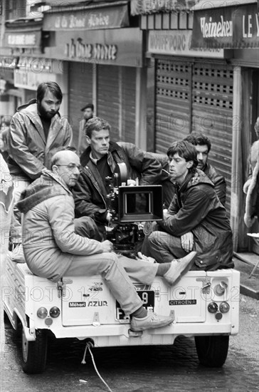 Tournage de film à Paris, 1985