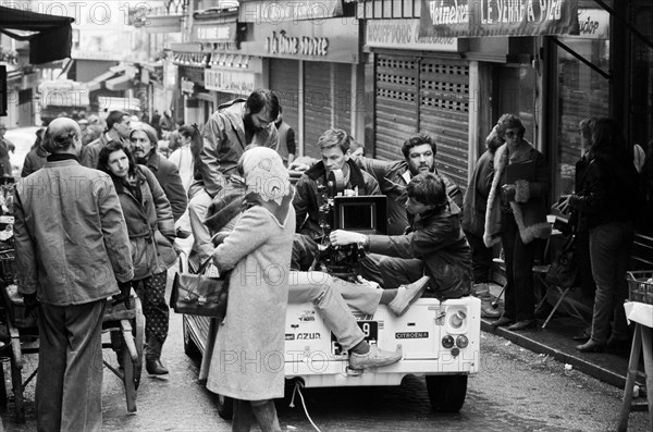 Tournage de film à Paris, 1985