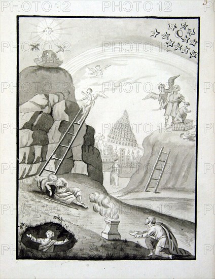 L’Echelle de Jacob, l’Arche et la Tour de Babel, Lazare et Abraham