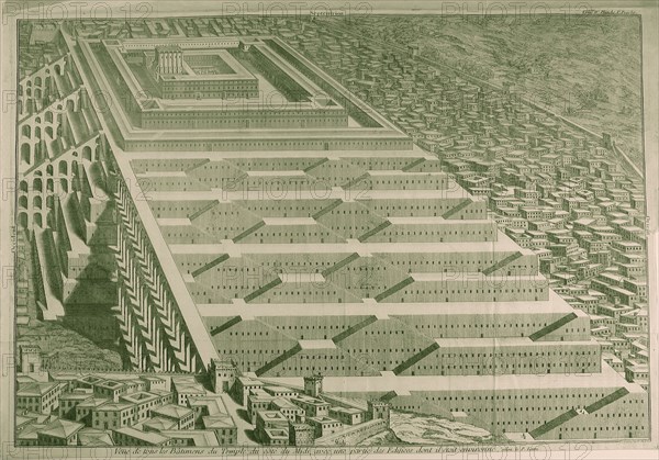 View of all the buildings of the Temple of Solomon from the South side, Augustin Calmet