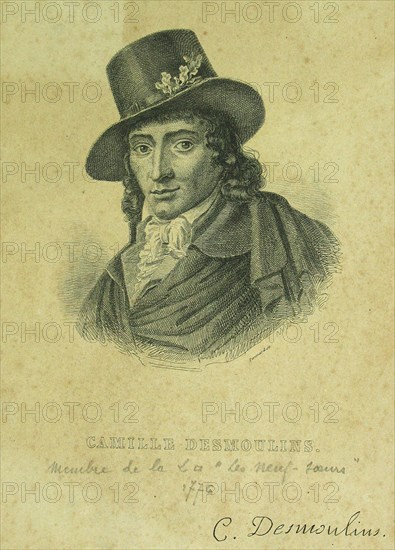 Portrait of Camille Desmoulin, by Peronaud
