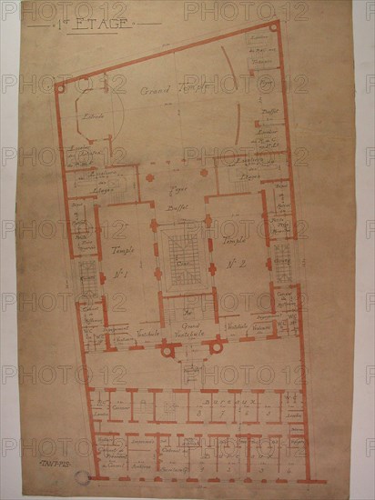 Plans du Grand Orient de France, 1er étage