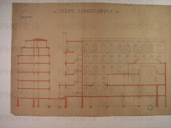 Plans of the Grand Orient de France, cross section (lengthways)