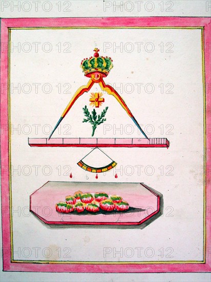 Composition with crowned Compass and Ruler for a Grand Elect or a Scottish Mason