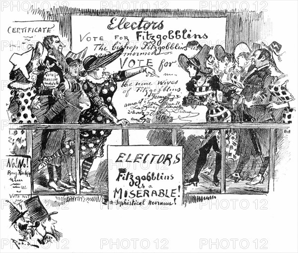 Elections en Angleterre, illustration de Robida