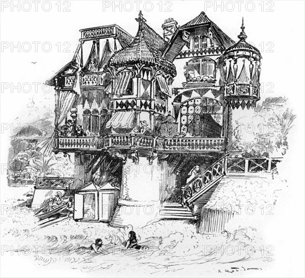 Maison de petits rentiers à Monaco, illustration de Robida