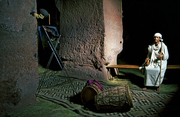 PRIEST, CHURCH, LALIBELA, ETHIOPIA