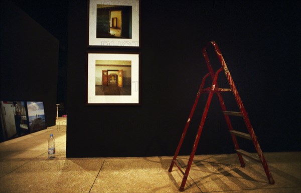 Setting up photographic exhibition at the National Museum before the launch of the 6th African Encounters of Photography, Bamako, Mali, November 2005