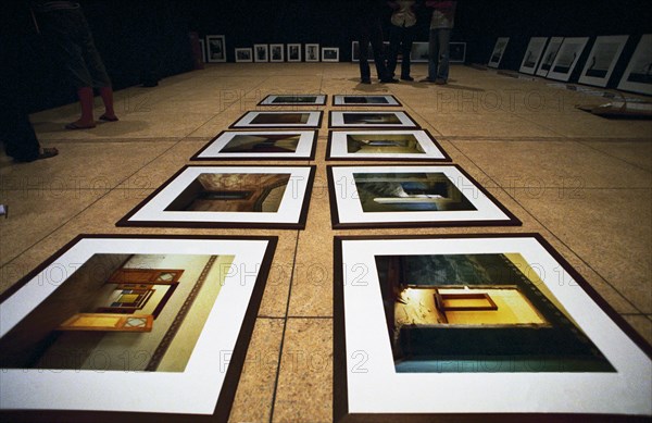 Setting up photographic exhibition at the National Museum before the launch of the 6th African Encounters of Photography, Bamako, Mali, November 2005