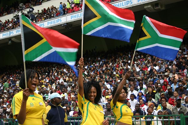 Bafana Bafana cheerleaders in full cry ahead of an African Cup of Nations qualifier against Zambia in Cape Town.