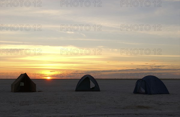 Camping on the pans.