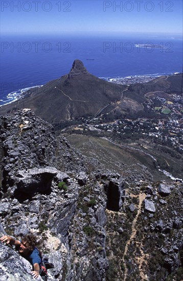 Climbing on Africa Ledge, Table Mountain
