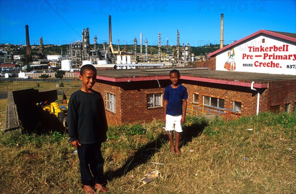 preschool with factories in the background