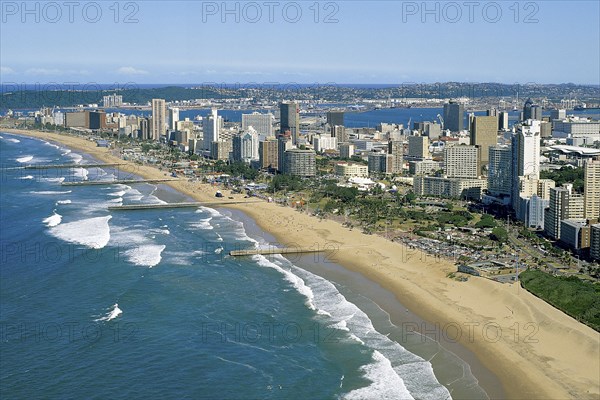 AERIAL OF DURBAN BEACHFRONT