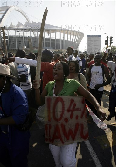 Grève des ouvriers sur le chantier du stade de Durban, Afrique du Sud