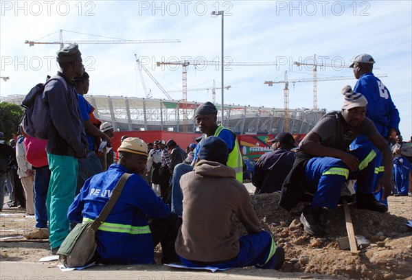 Grève des ouvriers sur le chantier du stade de Durban, Afrique du Sud
