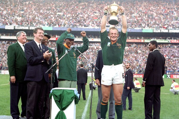 François Pienaar et Nelson Mandela.