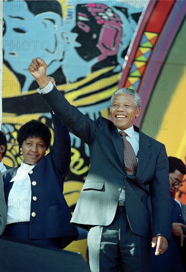 Nelson Mandela et sa femme Winnie