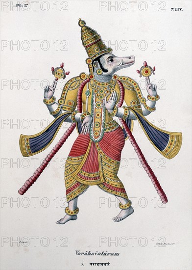 Vishnu, un des dieux de la Trinité hindoue (Trimurti) dans son troisième avatar