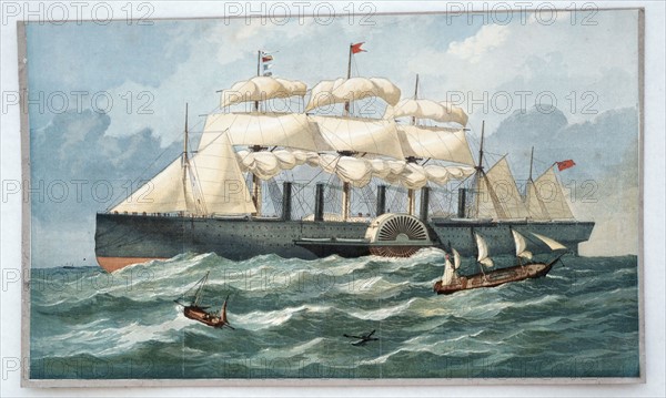 Le navire à vapeur "Great Eastern" de I.K. Brunel