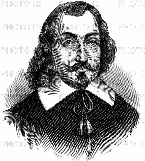 Gravure représentant Samuel de Champlain (1567-1635) Explorateur français