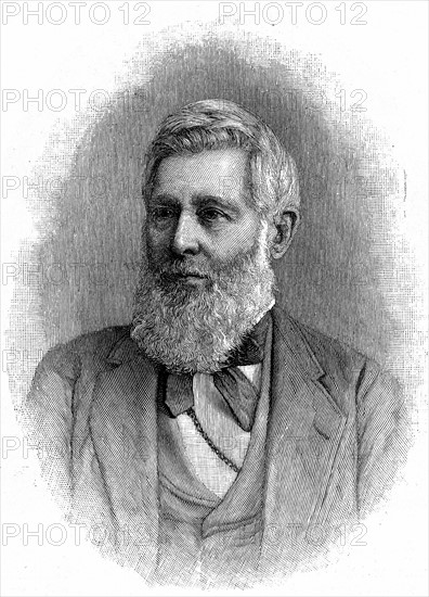 Engraving showing Asa Gray