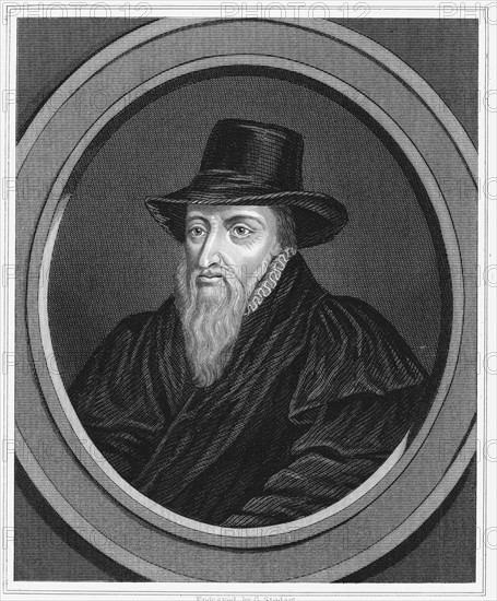 Gravure représentant Théodore de Bèze (1519-1605), réformateur religieux et chef Calviniste français