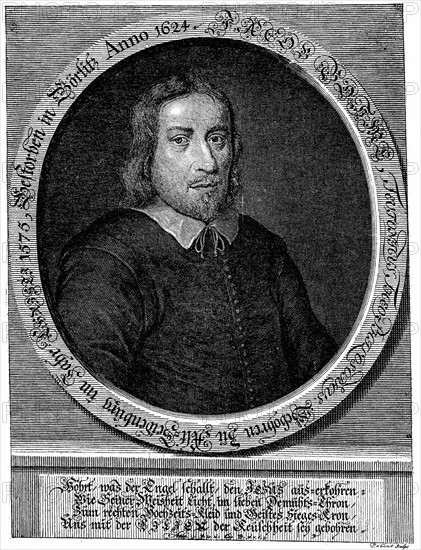 Gravure représentant Jakob Böhme (1575-1624) Théosophe, représentant du mysticisme et alchimiste allemand