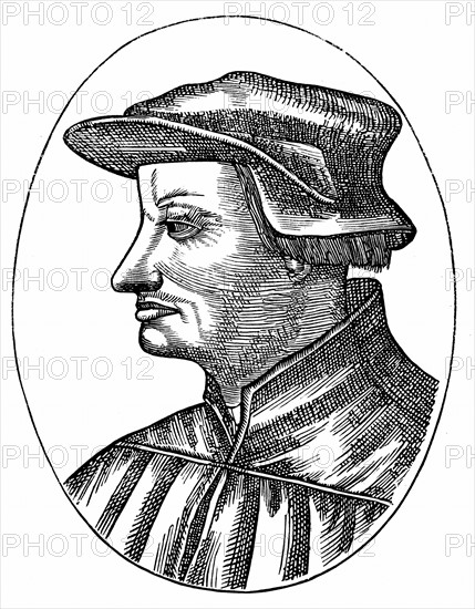 Gravure représentant Ulrich Zwingli (1481-1531) Réformateur religieux suisse