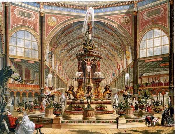 Interieur du Palais de Cristal lors de l'Exposition Internationale de 1862
