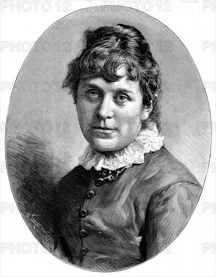 Engraving showing Kate Greenaway