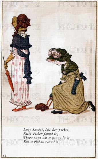 Comptine de Edmund Evans "A Day in a Child's Life", illustree par Kate Greenaway (1846-1901)