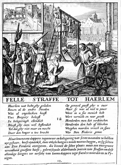 Protestants in the Netherlands being executed for heresy