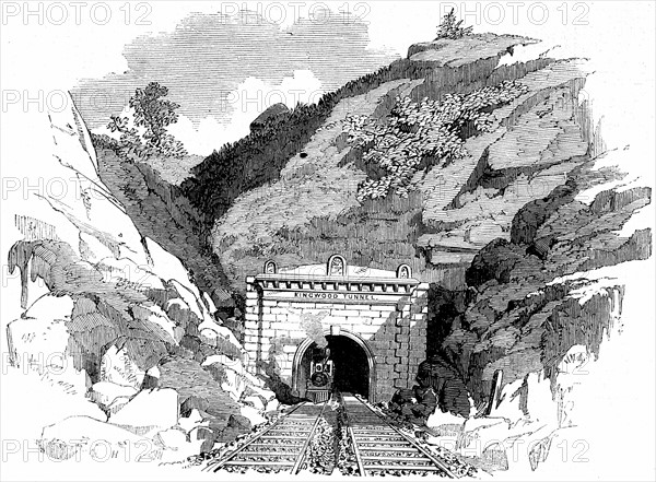 Baltimore and Ohio Railroad: Locomotive emerging from the 4100 ft Kingwood Tunnel through the Alleghany Mountains