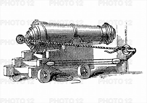 Carronade, petite piece d'artillerie navale de grand calibre, semblable a un mortier