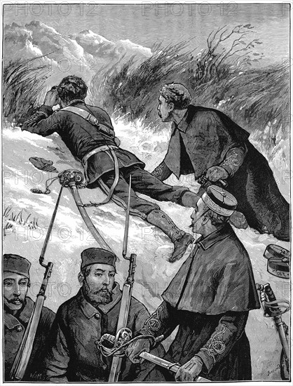 Second Anglo-Afghan War (1878-1880), British troops reconnoitring in mountains