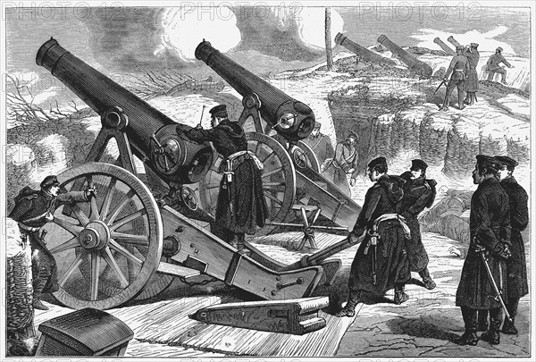 Franco-Prussian War 1870-1871, prussian siege guns in front of Paris