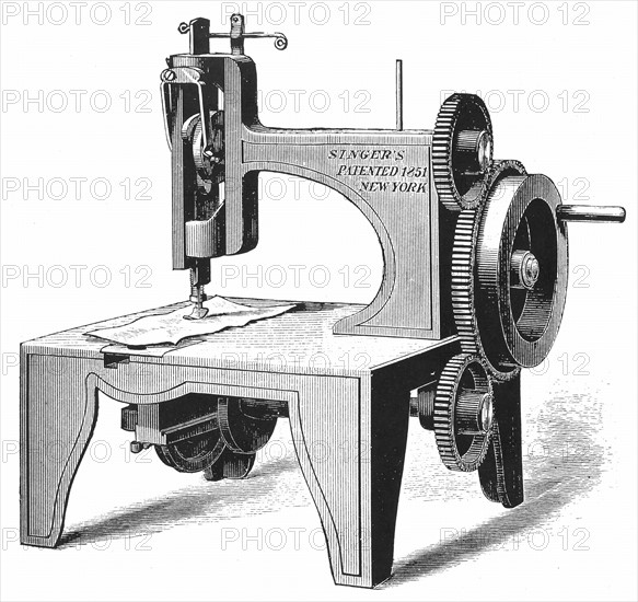 Isaac Merrit Singer's (American inventor) first sewing machine, patented 1851