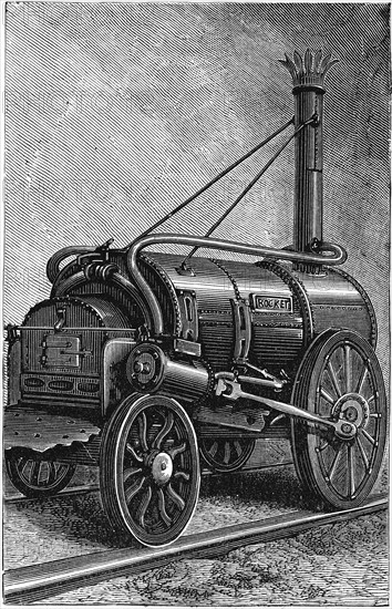 George Stephenson's locomotive 'Rocket'.  On 11 October 1829