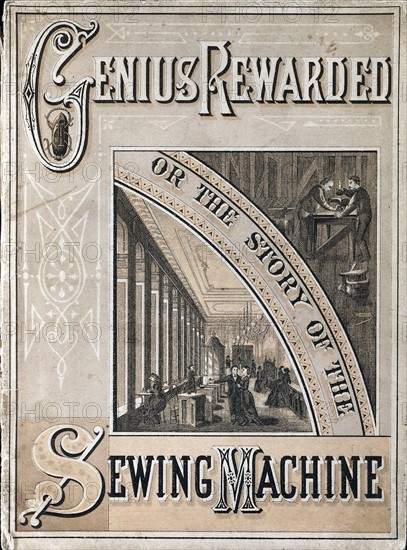 Isaac Merritt Singer (1811-1875) American inventor and manufacturer, cover of booklet on the Singer sewing machine