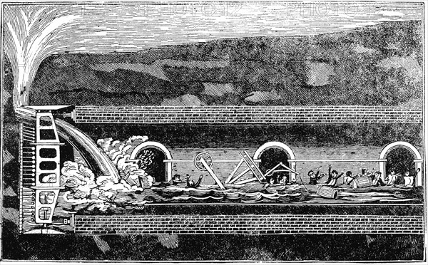 Inondation lors de la construction du tunnel sous la Tamise, le 12 janvier 1828